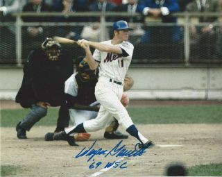 1969 Ny Mets Wayne Garrett Autographed 8x10 World Series Photo 69 Wsc Added