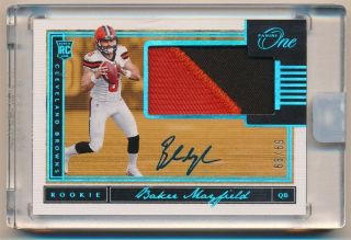 Baker Mayfield 2018 Panini One Rc Rookie Autograph 2 Color Patch Auto Sp 59/99