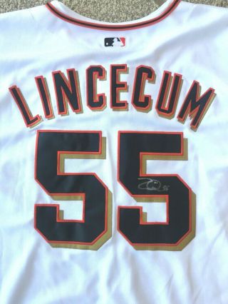 Tim Lincecum San Francisco Giants Signed Autographed Majestic MLB Jersey NWT 5