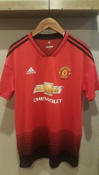 Manchester United Adidas 2018/19 Home Authentic Jersey - Red - Size Large