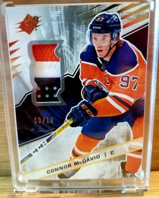 2018 - 19 Ud Upper Deck Spx Connor Mcdavid 3 Color Patch Card Numbered Sn 10/10