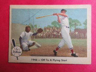 1959 Fleer Baseballs Greatest 26 Ted Williams Red Sox Off To A Flying Start Ex
