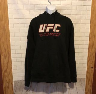 Vintage Ufc Embroidered Hoodie Sweatshirt Size 2xl Mma Ultimate Fighting Vguc