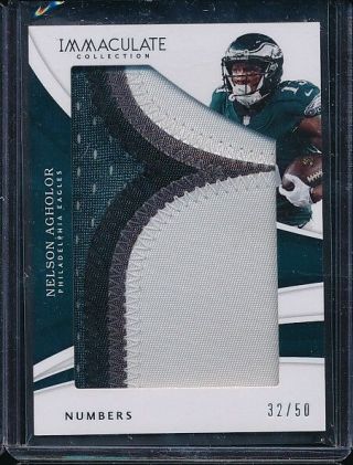 2018 Panini Immaculate Nelson Agholor Jumbo Numbers Patch /50