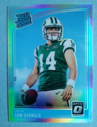 Sam Darnold 2018 Donruss Optic Rated Rookie Silver Holo Prizm Jets Rc