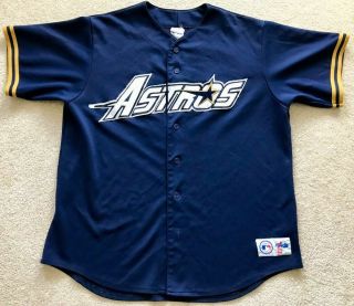 Throwback Jeff Bagwell Houston Astros 5 Button Sewn Majestic Mlb Jersey Xl