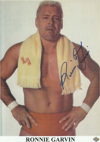Ronnie Garvin Autographed Wrestling Photo Highspots.  Com Wwe