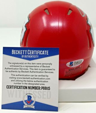 Kansas City Chiefs Chris Jones Signed Mini Helmet - Auto Beckett BAS Witnessed 2