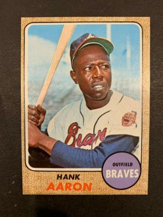 1968 Topps 110 Hank Aaron Atlanta Braves Baseball Card Ex/mt Nm