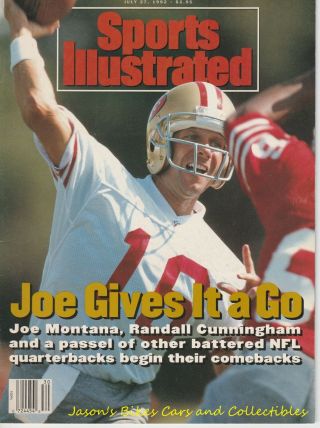 Sports Illustrated July 27,  1992 With Joe Montana Cover