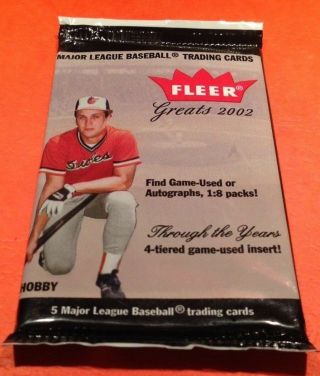 2002 Fleer Greats Of The Game Baseball Hobby Pack Auto? Ted Williams Cal Ripken?