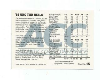 1968 UNC TAR HEELS 92 - 93 15 ACC TOURNAMENT CHAMPS 