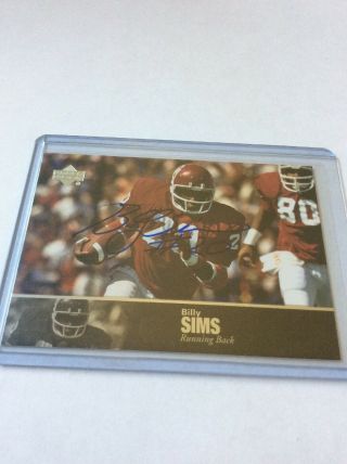 2011 Upper Deck College Football Legends Autograph For Billy Sims 73
