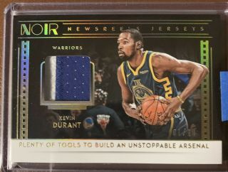 2018 - 19 Panini Noir Kevin Durant 1/10,  2 Color Patch Newsreels Jerseys