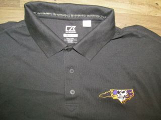 Black Ecu East Carolina North Carolina Football Cutter & Buck Golf Polo Shirtxl