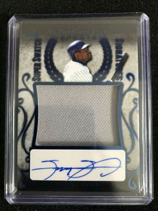 2019 Leaf In The Game Sammy Sosa Swatch Signatures Jersey Auto /30