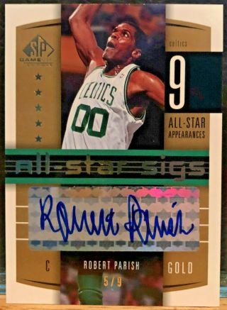 2004 - 05 Sp Game Robert Parish Gold Auto /9 All - Star Sigs Autograph Celtics