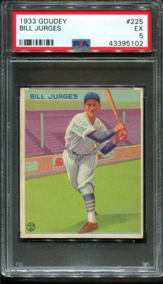 1933 Goudey 225 Bill Jurges Psa 5 Chicago Cubs
