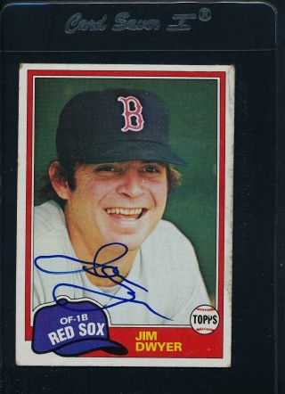 1981 Topps 184 Jim Dwyer Red Sox Signed Auto 48623