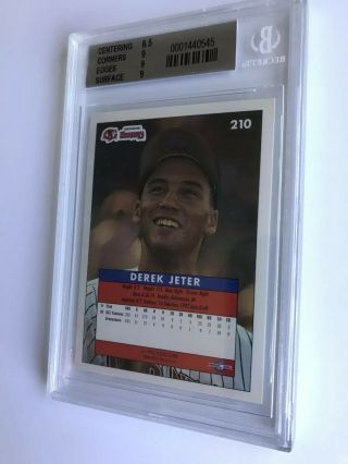 1992 Derek Jeter Gold Foil ROOKIE Fleer Excel Card NY Yankees 210 - BGS 9 4