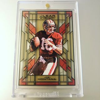 2015 Clear Vision Stained Glass Joe Montana | Ssp | Case Hit | 49ers