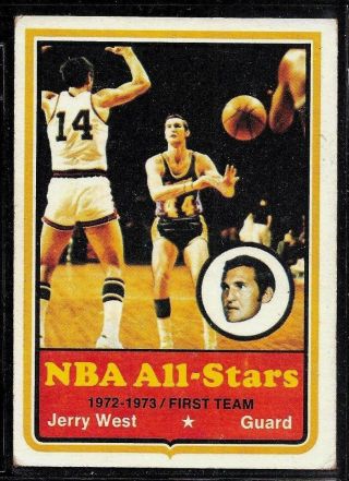1973 - 74 Topps Basketball Los Angeles Lakers Jerry West All Stars Card 100 Vg - Ex
