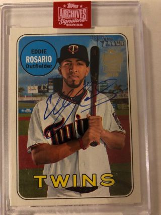 Eddie Rosario 2019 Topps Archives Signature Series On Card Auto /42 Twins