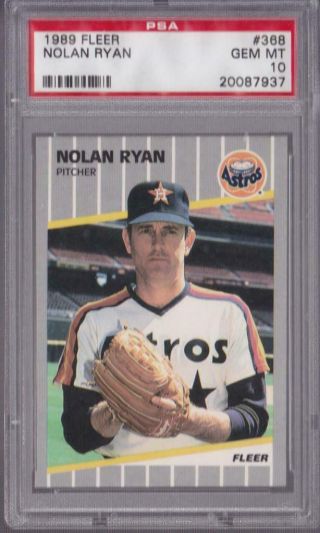Nolan Ryan 1989 Fleer 368 Psa 10 Graded Gem Baseball Card