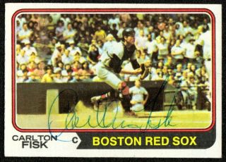 Carlton Fisk 1974 Topps 105 Autograph Red Sox Auto Signed White Sox Hof