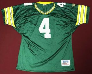 Vintage Brett Favre Green Bay Packers Jersey Made In Usa 4 Wilson Size Xl