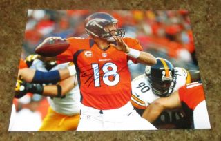 Peyton Manning Signed Autographed Denver Broncos 8x10 Photo (proof) 5 X Nfl Mvp