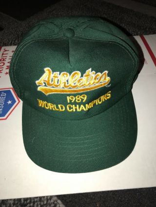 Oakland Athletics As Vtg Snapback Hat 1989 World Champions Sports Specialties