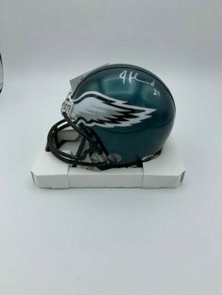 Jordan Howard Signed Philadelphia Eagles Riddell Mini Helmet Coa/hologram