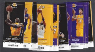 2012 - 13 Nba La Lakers Complete Season Full Basketball Tickets - Kobe Bryant (43)