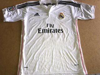 Adidas Grey Climacool Fly Emirates Gareth Bale 11 Real Madrid Jersey Shirt Med