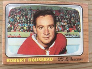 Old Vintage Nhl Hockey Card - 1966 - 67 Topps 7 - Robert Rousseau - Montreal