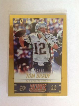 Tom Brady 2014 Panini Score " Gold Zone " Serial Numbered 2/50