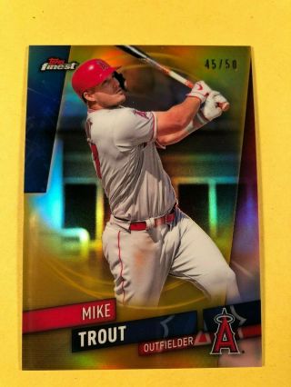 2019 Topps Finest Gold Refractor Mike Trout 45/50