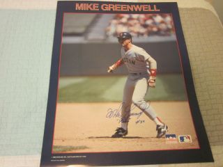 1988 Starline Poster Mike Greenwell 39 Boston Red Sox Autographed Hologram