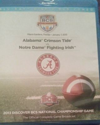 2013 Alabama Crimson Tide Vs.  Notre Dame Fighting Irish Blu Ray Dvd