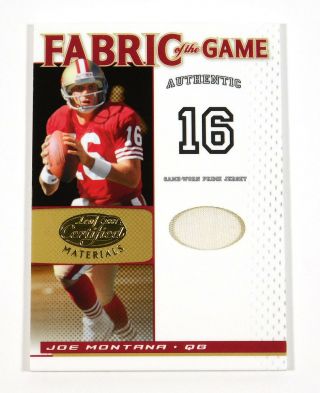 2007 Leaf Certified Materials Joe Montana Fabric Of The Game Prime Jersey /25