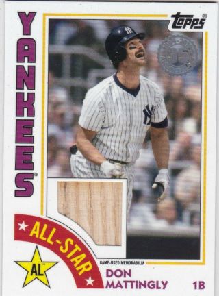 Don Mattingly York Yankees 2019 Topps 1984 Mlb All - Star Relics Game - Bat