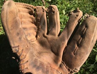 Two Vintage 1940s Or 1950s Baseball Mitts / Baseball Gloves