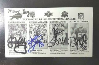 1992 Buffalo Bills Autographed Team Photo W/jim Kelly - Thomas - Reed - Levy - Talley