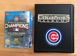 2016 Chicago Cubs Topps World Series Champions Ltd Edition Box Set W/decal Album