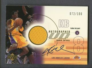 2001 - 02 Upper Deck Kobe Bryant Lakers Game Jersey Auto 72/100