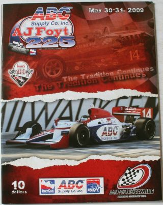 2009 Abc Supply Co.  Aj Foyt 225 Milwaukee Mile Program Indy Car Series