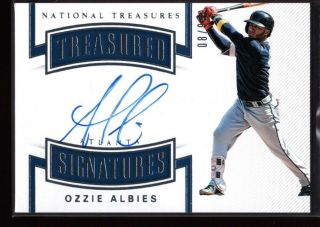 Ozzie Albies /99 $120 Braves Rookie Auto Rc Sp 2018 National Treasures Autograph