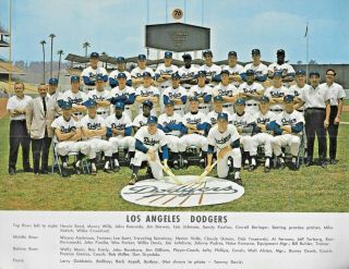 1965 La Dodgers World Series Champions : 8x10 Team Photograph