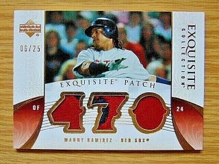 06/25 Manny Ramirez Red Sox 2 Clr Game Exquisite Patch 2006 Ud Em - Ma